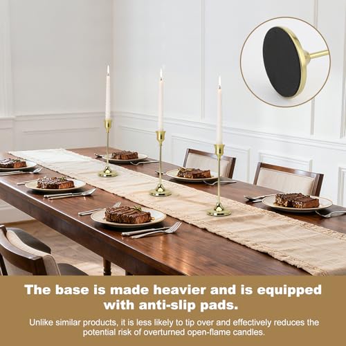 Candlestick Holders 6PCS, Metal Taper Candle Holder, Gold Candle Holders for Pillar Candles, Candle Holder for Wedding Fireplace Mantel Housewarming Gift - Image 4