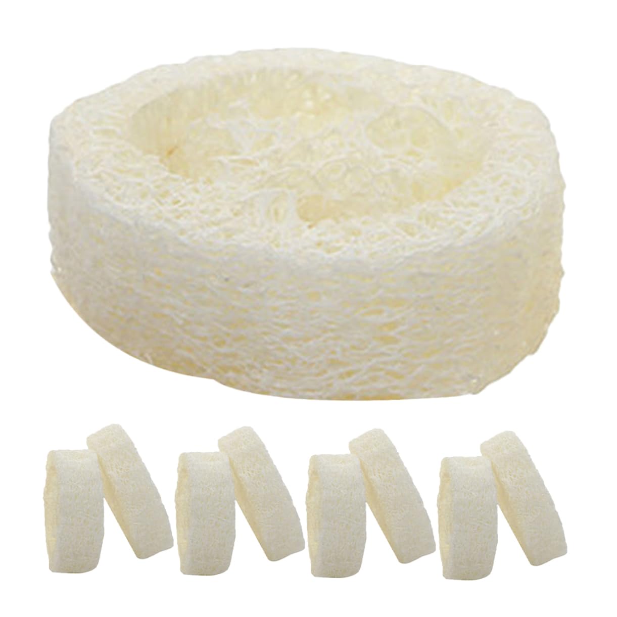 Beaupretty 60piezas Esponjas De Loofah Para Ducha Exfoliantes y Para Cuidado Del Cuerpo y Limpieza De Espalda Soporte Para Jabón Grosor