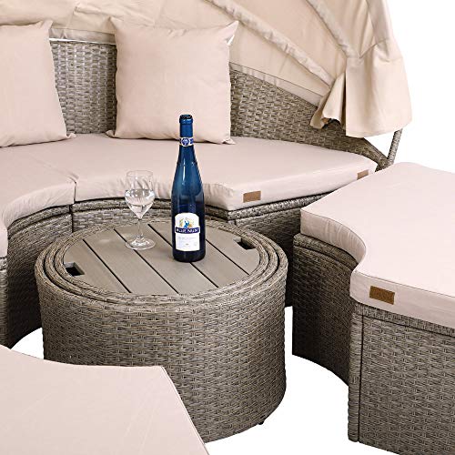 Sonneninsel Casaria Outdoor XXL Polyrattan faltbar Ø185 cm