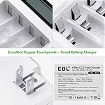 EBL LCD Battery Charger Smart Individual 907 AA AAA Rechargeable Battery Charger for Ni-MH Ni-CD Rechargeable Batteries
