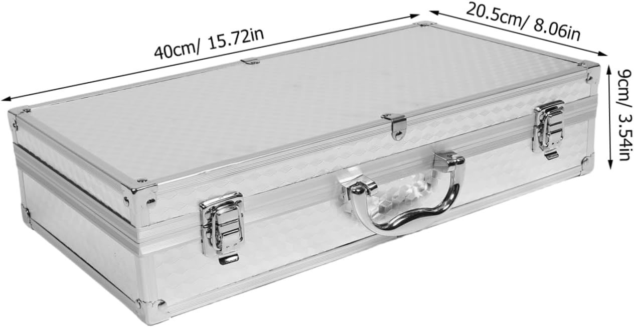 BESTYASH Aluminum Alloy Microphone Case Shockproof Foam Portable Dual Microphone Storage Box for Ktv and Concerts for Handheld Mic and Versatile Storage