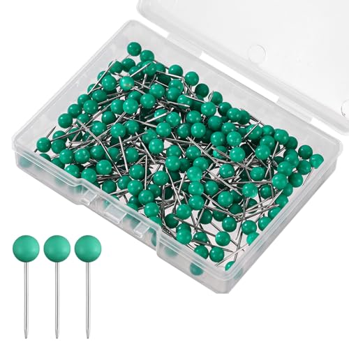 XIHIRCD 200pcs Map Push Pins, Map Tacks Round Head Pins