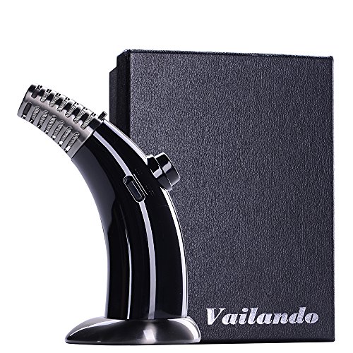 Kitchen Blow Torch -Professional Chefs Butane Torch for Creme Brulee,Baking & BBQ Welding,a Cooks Blow Torch with Safety& Continuous Lock Mechanism by Vailando (Black)