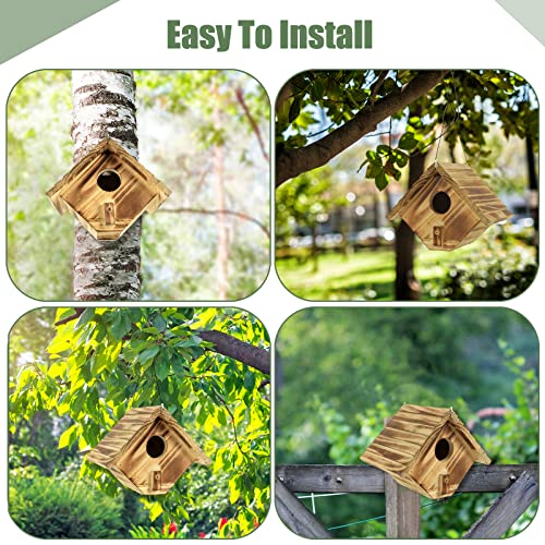 Outdoor Hanging Birdhouses Natural Wooden Birdhouses Birdhouses For Cardinals And Bluebirds Used For Observing And Breeding Birds #TOP4
