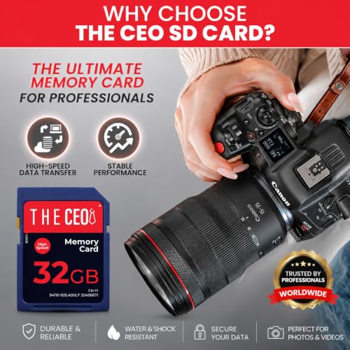 Image of THE CEO SD Card for Camera 32GB Class 10 Memory Card UHS-I Compatible