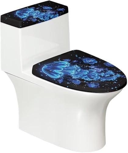 Miniatura 7 de ZOUTAIRONG Funda para tapa de inodoro y tanque de inodoro con colibríes, fundas de asiento de inodoro para baño, accesorios de decoración del hogar,