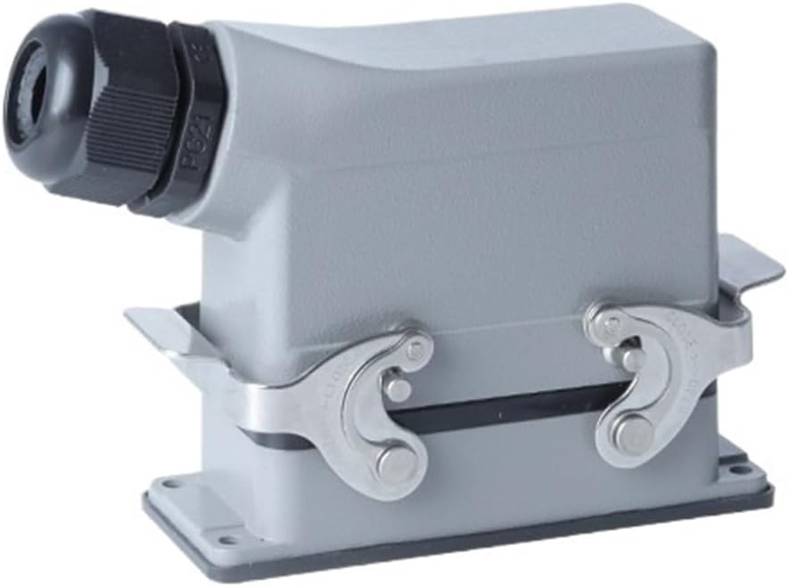HE4/6/10/12/16/20/24 Aviation Plug Stainless Steel Buckle Heavy-Duty Connector Industrial Thermal Conductivity(24-coredoublebucklesideoutlet)
