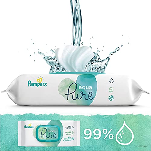Pampers Aqua Pure Billendoekjes, 864 Babydoekjes (18 x 48 Doekjes), Gemaakt met 99% Puur Water + Biologisch Katoen… - Afbeelding 5