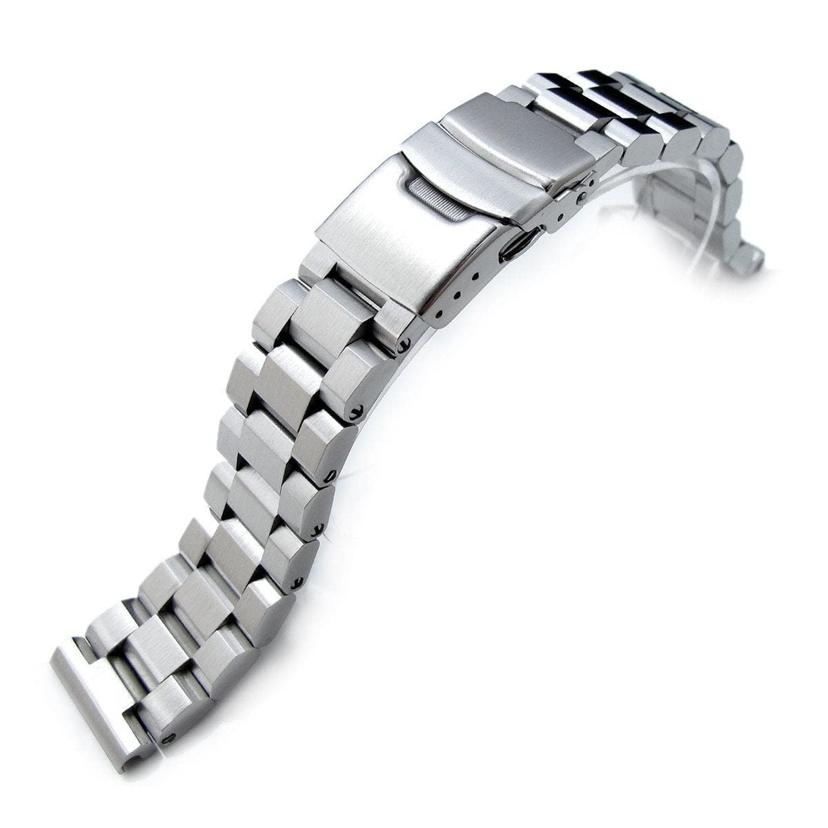 MiLTAT 20mm Hexad Style Bracelet de Montre en Métal Extrémité Droite