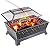 Sophia & William Outdoor Wood Burning Fire Pit Rectangle 33.9" Lx24.0 Wx12.6 H Heavy Duty,Large Patio Steel Bonfire BBQ Grill Firepit with Mesh Spark Lid and Fire Poker for Outside Backyark, Bronze