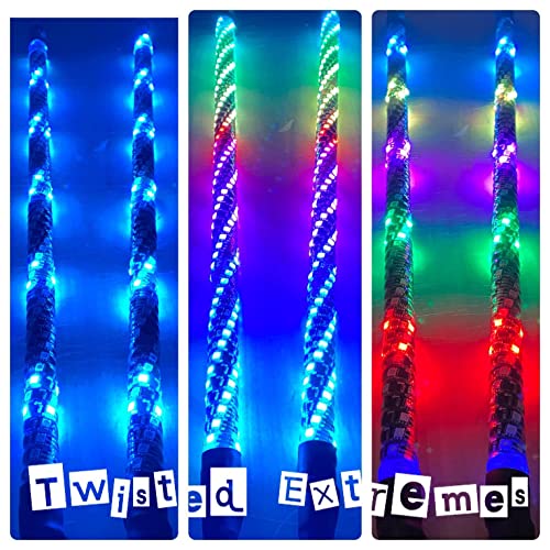 2PC Twisted Extreme Chasing/Dancing Waterproof Light Whip for CAN-AM Polaris KAWASKI ATV UTV Dune Buggy (18 INCH)