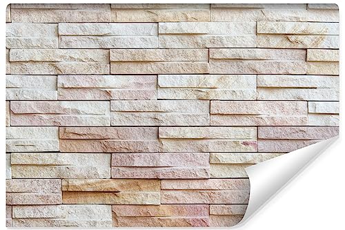 Muralo - Carta da parati 3D effetto pietra – Carta da parati in tessuto non tessuto – effetto 3D – Carta da parati per soggiorno e camera da letto – motivo mattoni – Br. 104 cm x altezza: 70,5 cm