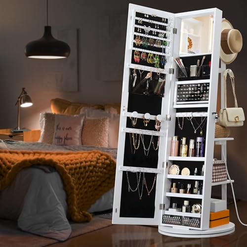 Ironck HK-JC-03 360° Swivel Mirrored Jewelry Cabinet thumb #8