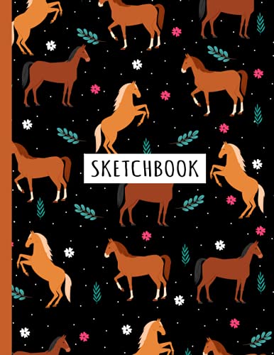 Horse Sketchbook: Horse animals Lover Sketchbook For Men, Women, Girls, and Kids Sketch Drawing Book...