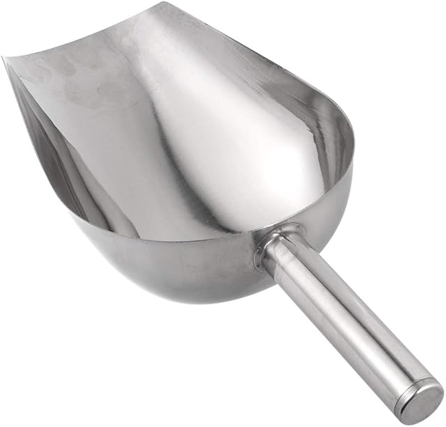 Holibanna 1pcs Stainless Steel Ice Scoop Multipurpose Metal Scoops for Dry Goods Sturdy Kitchen Scoops Different Sizes Flour Scoop Popcorn Scoop Measuring Pet Food Scoop for Candy Dessert Bean