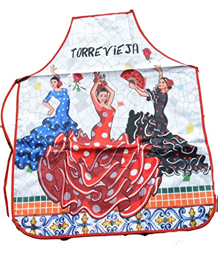 Z&H TORREVIEJA- Bailaoras servillanas, Mandil de Bailaoras de Flamenco, Mandil Adulto, diseño mosaico.