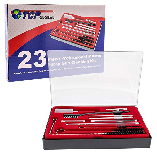 Tcp Global Professional 23 Piece Spray Gun Cleaning Kit With Case, Complete Set To Clean Hvlp Paint Guns, Air Tools, Gravity, Detail, Airbrush #TOP5
