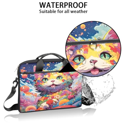 Bolsa para laptop Art Style Flower Cat 15 pulgadas miniatura 3