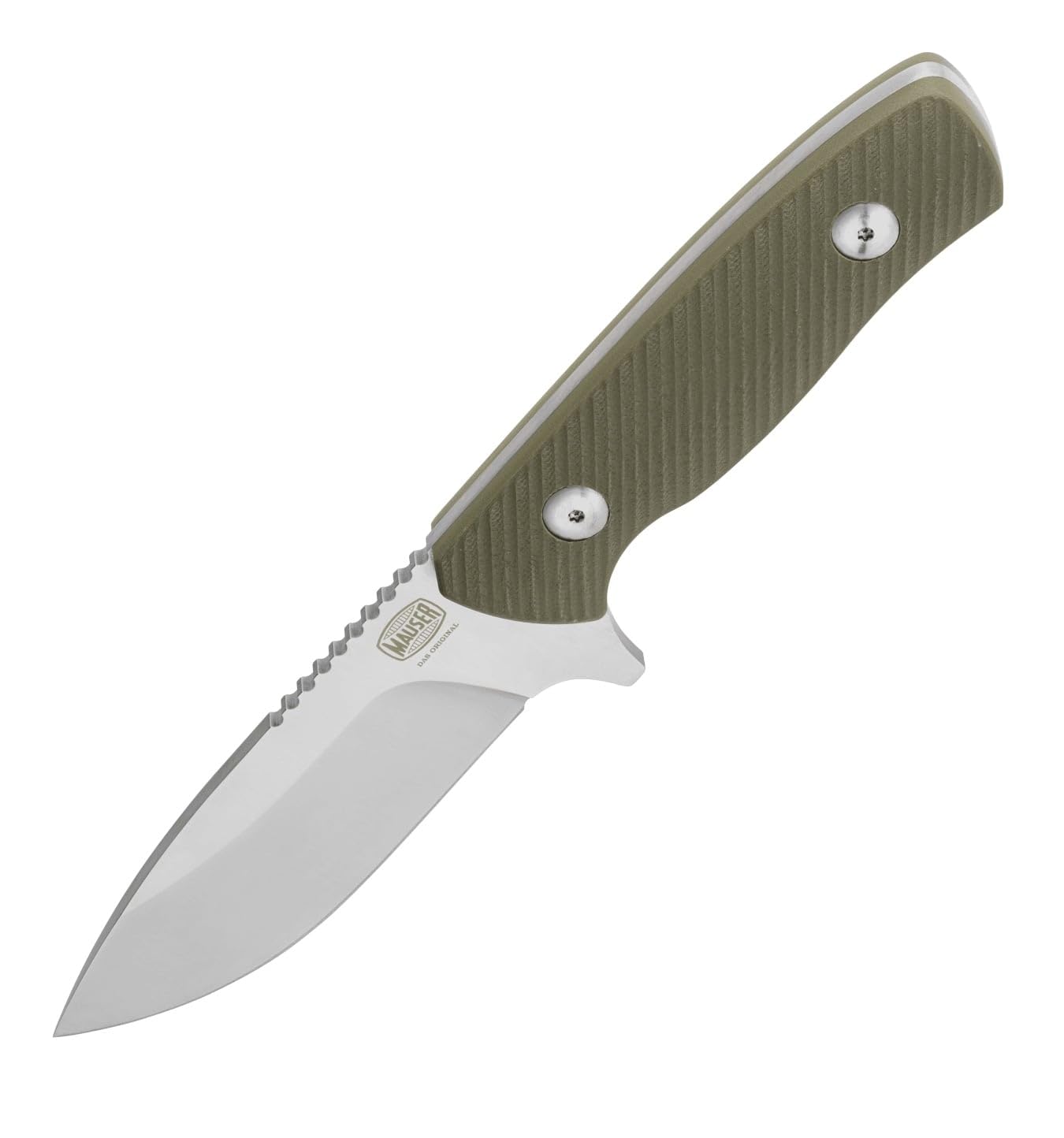 OUTDOORDINO Mauser - Cuchillo de caza (11 cm, acero inoxidable, con funda resistente, longitud total: 23 cm)