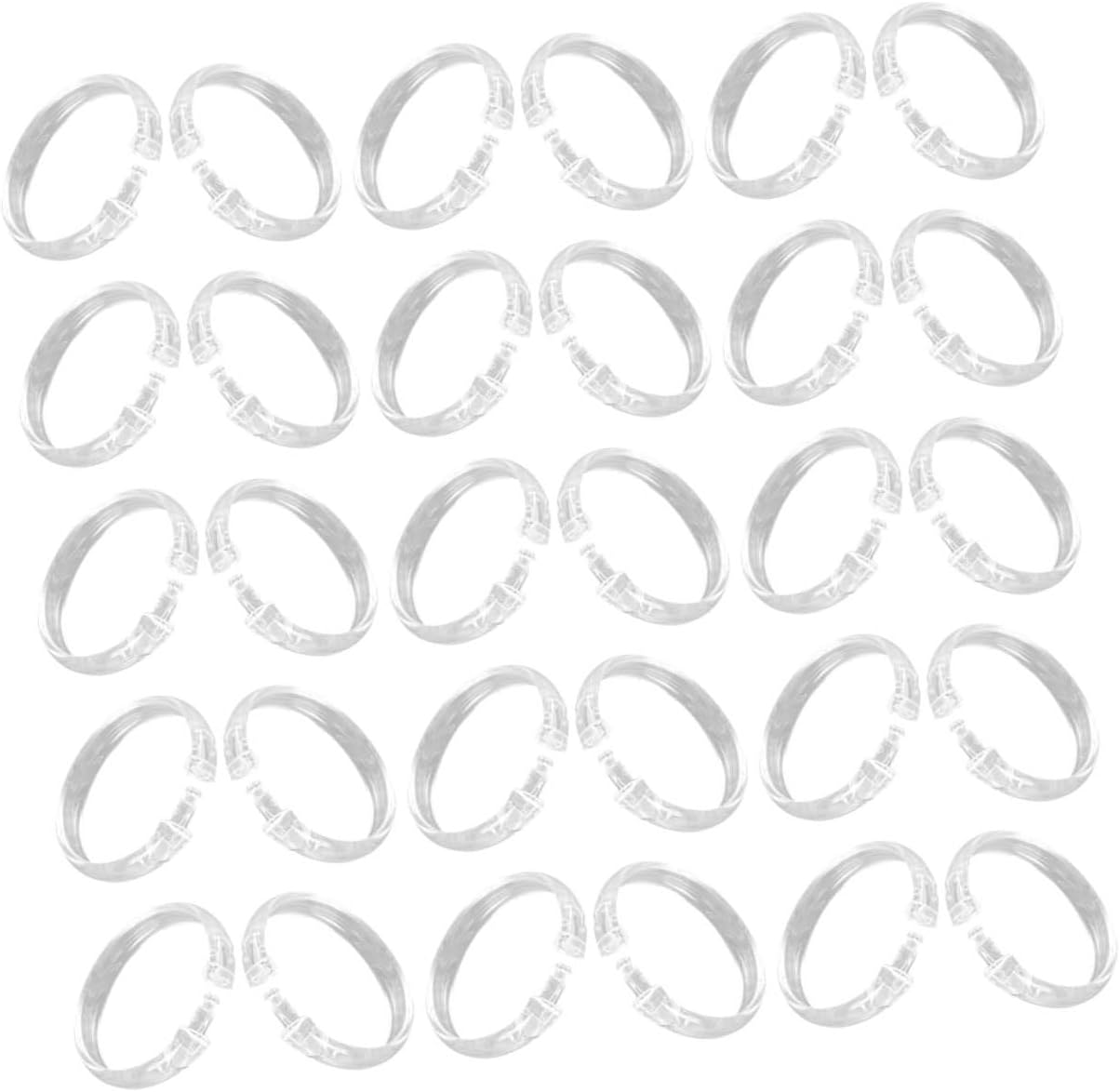 Unomor 60pcs Clear Plastic O-Shaped Shower Curtain Hooks Smooth Gliding Rings for Bathroom Curtain Rods Easy Installation and Maintenance Decorative Household and Hospitality Accessories