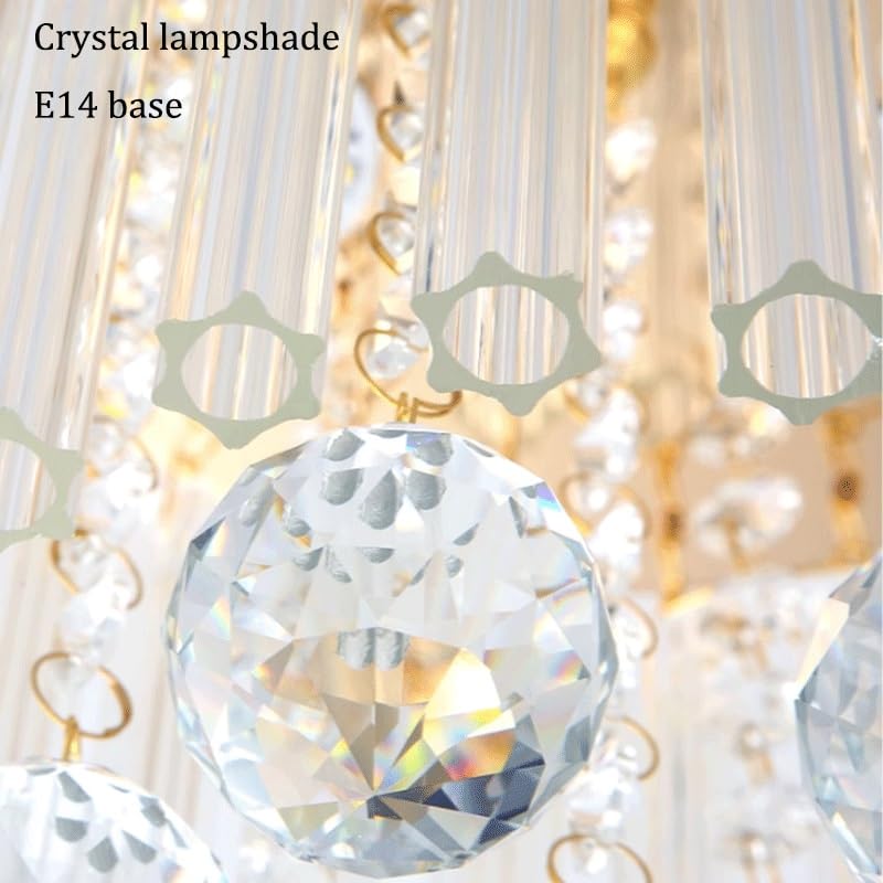 Lámparas de techo de lujo de metal y cristal E14 para decoración interior 5