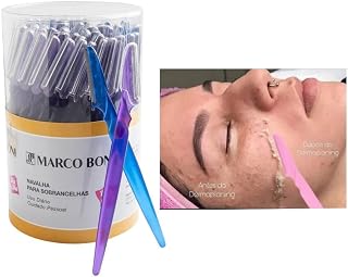 KIT 72UN LÂMINAS NAVALHA PARA SOBRANCELHA DERMAPLANING REMOVEDOR PELOS MARCO BONI
