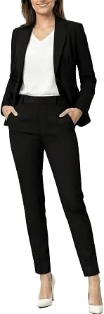 Marycrafts Womens Pant Suits Set Professional Business Suiting Blazer and Pants 2 Piece Outfit