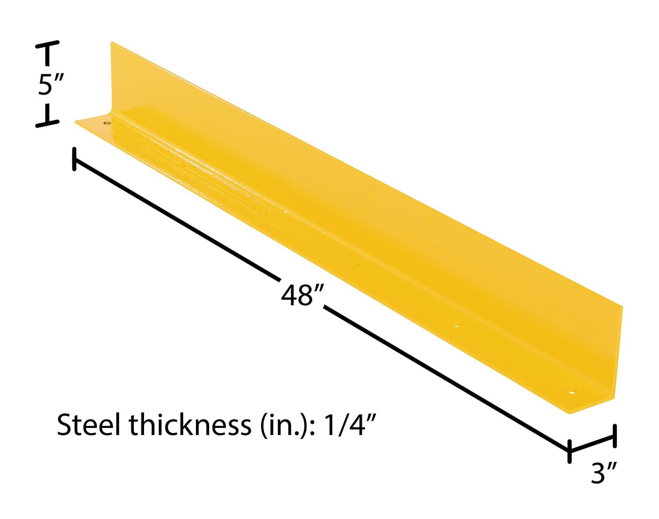 Vestil FSC-14-48-YL Steel Floor Safety Curb 48 in. x 3 in. x 5 in. 1/4 in. Thick Yellow
