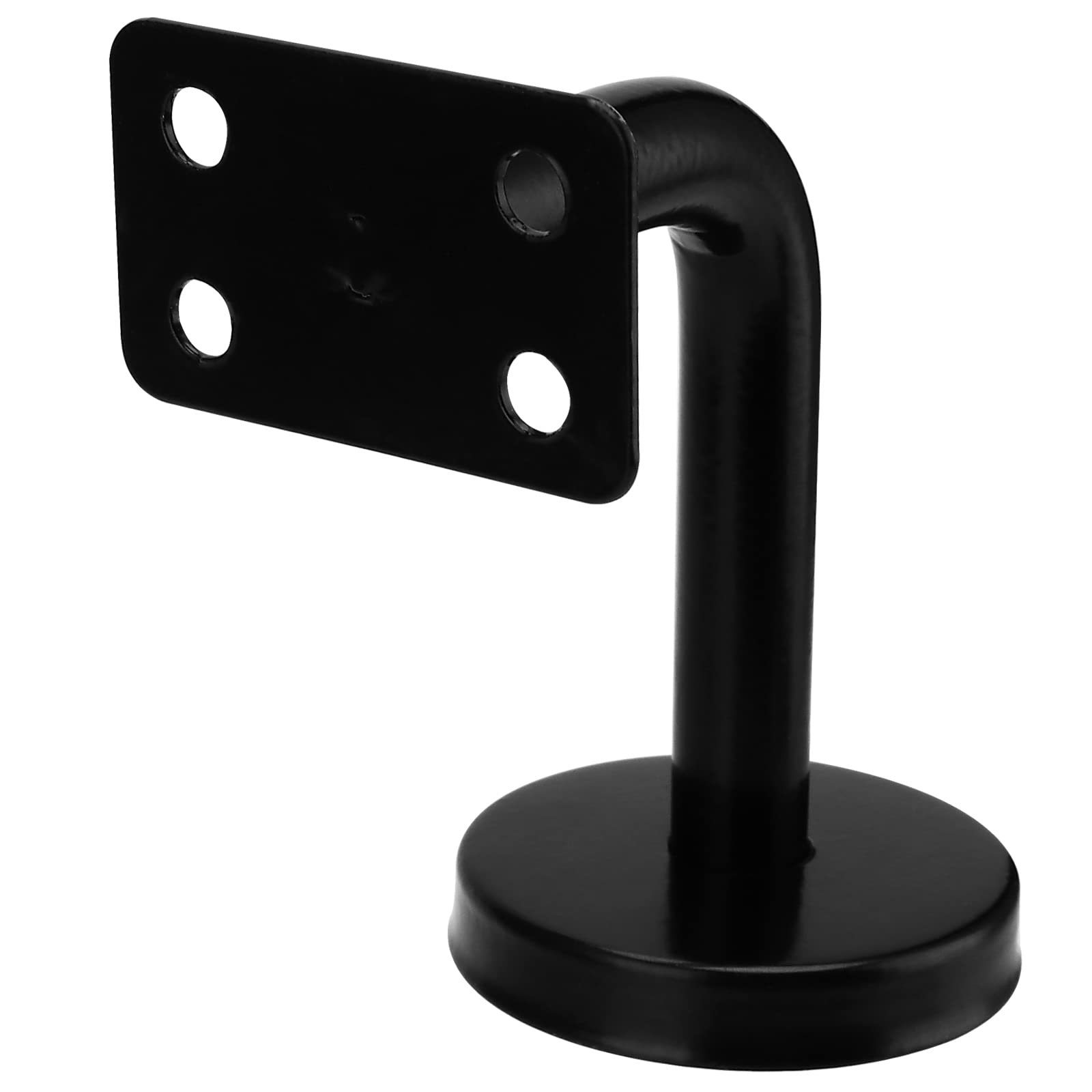 NINGWAAN 6 Pack Black Flat Handrail Brackets, Stainless Steel Handrail Holder with Mounting Hardware, Wall Mount Rail Brackets Stairway Railing Bracket for Guardrail, Staircase, Banister