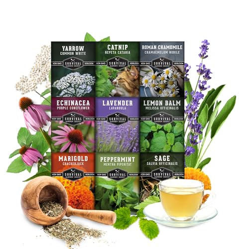 Medicinal Tea Herb Seeds for Planting | 9 Variety Pack of Heirloom, Non-GMO Herbs – Grow Herbal Teas, Natural Remedies – Home Apothecary Garden Kit – Survival Garden Seeds - Image 3