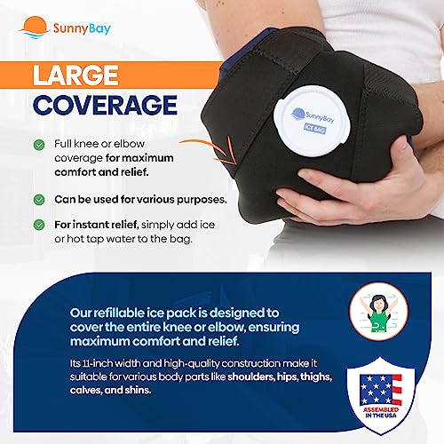 SunnyBay Refillable 11 in Ice Bag with 28 in Strap - Reusable Washable Medical Icing Pack - for Ankle, Knee, Neck, Shoulder Injuries- Cold Therapy Muscle Pain Relief - Thumbnail 7