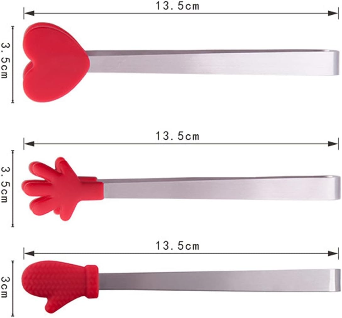 Cooking Tongs Stainless Steel Snack Clip Tool Silicone Non-Slip Handle Barbecue Bread Clip Kitchen Accessories Tongs