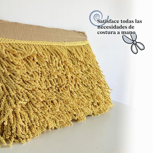 Miniatura 6 de Ohyer 3 Metros Borde De Borla De Flecos 5.5cm De Ancho Borde De Flecos Franja De Lingotes Borla Band Decoración Accesorios De Ropa Para Adorno De Cortina Bufandas Sofá Manualidades Dorado