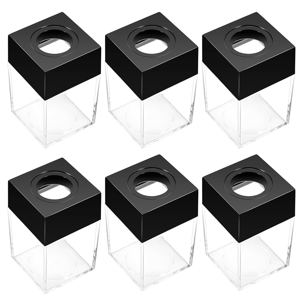 Tskcvy 6 Pack Magnetic Paper Clip Holder Paper Clip Holder Black Paperclip Holders for Desk Paper Clip