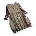 Produktbild Geilisungren T-Shirt Damen Vintage Zufällig Blumenmuster Bluse Casual Langarm Rundhalsausschnitt Taschen Oberteile Frauen Lose Baumwolle Leinen Oversized Lang Tunika Tops