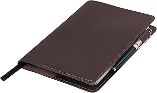 A5 Leder-Tagebucheinband, handgefertigt, nachfüllbar, passend für große (12,7 x 21 cm) und mittelgroße A5-Notizbücher (14,6 x 21 cm), Vintage, rustikales Leder, Cahier-Einband für Männer und