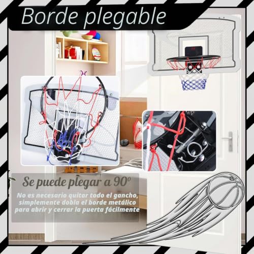 Mini canasta baloncesto interior para niños de 5 a 10 años con 4 canastas y puntuación 3
