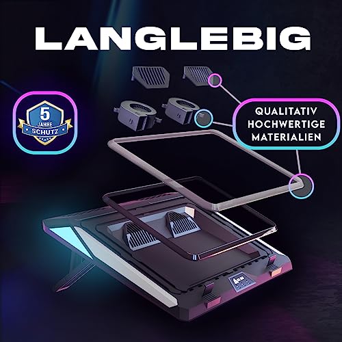 KLIM Mistral Laptop Kühler - NEU - Leistungsstarker Turbo-Ventilator (4500 U/min) - Gummiring Dichtung für maximale Leistung - Vermeide Überhitzung und schütze Dein Gaming Notebook - 15-17 Zoll