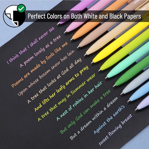 Image of Mr. Pen- Retractable Gel Pens, 12 Pack, Vintage Ink, Fine Point 0.7mm | Fast Dry, Smooth Writing, Cute Pens for Drawing, Writing Planner and School Supplies