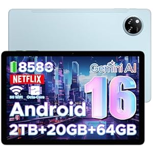 DOOGEE TAB A9+ Newest 2025 Android 16 Tablet, 11 Inch Tablet with Gemini AI, 8580mAh & T7200 Octa Core Android Tablets, 20GB+64GB/2TB LPDDR4X, 13MP+5MP, Widevine L1|Face ID|BT 5.0|5G WiFi|GPS|FM|OTG