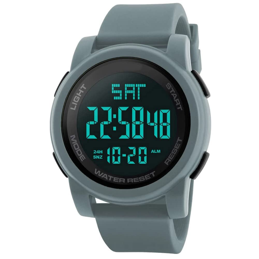 GOLDENIZE FASHION Multi Functional Sports Digital Multicolor Dial Mens Watch Digital Waterproof Watch for Mens Boys (Gray) (B0B9SX4GM7) Amazon Price History, Amazon Price Tracker