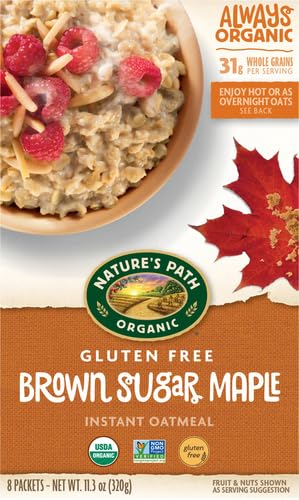 Image of Nature's Path Organic Brown Sugar Maple Instant Oatmeal, 11.3 oz, Gluten Free, Non-GMO (Pack of 3)