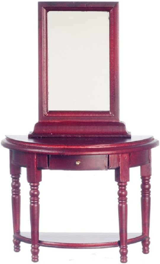 Melody Jane Dolls Houses Miniature 1:12 Scale Furniture Wooden Mahogany Hall Table and Mirror