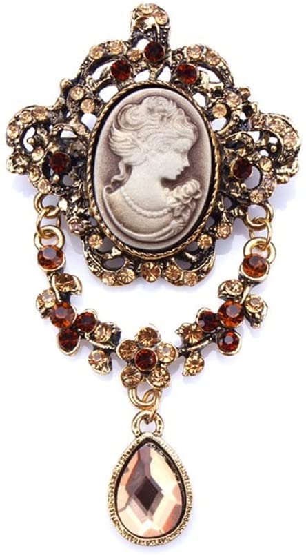 Spilla Spilla da Donna in Metallo con Testa-Statua Spilla con cammeo Spilla Smaltata con Strass per Spille Regalo per Feste da Donna