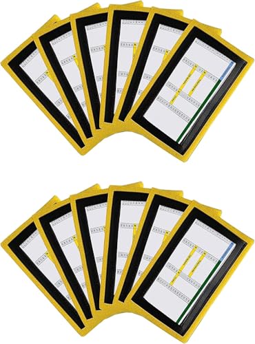 Pro Athletics QB Playbook Wristband - Football Quarterback Play Wristbands for Adult - Wrist Coach for All Sports with 3 Compartments (Yellow Adult 6-Pack)