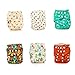 Simple Being Reusable Cloth Diapers, Double Gusset, One Size Adjustable, Washable Soft Absorbent, Waterproof Cover, Eco-Friendly Unisex Baby Girl Boy, six 4-Layers Microfiber Inserts (Forest)