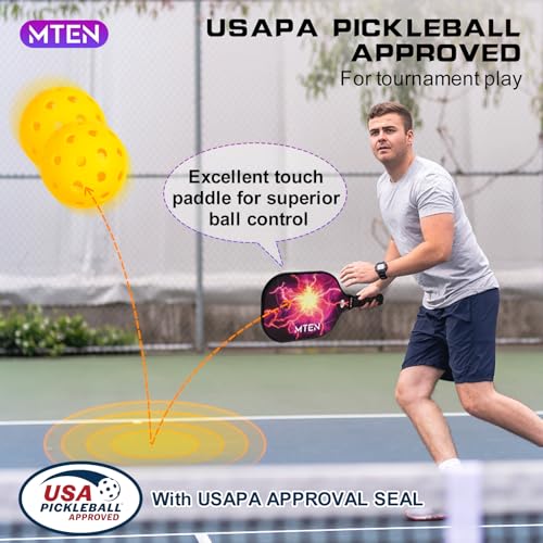 Image of MTEN Pickleball Paddles Set of 2 /4 /1, USAPA Approved Fiberglass Rackets