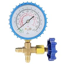 Manifold Gauge, Air Conditioning Refrigerant Recharge Pressure Gauge Manometer Fit for R410A R22 R134A R404A