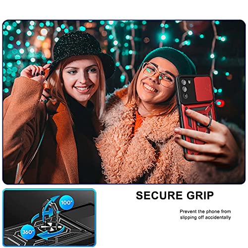 Image of Glaxx Heavy Duty Armor Back Case Cover for Moto Edge 30 - Camera Shutter Protection, Kickstand Ring with Rugged Bumper Hard Back Cover for Moto Edge 30