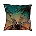 QVOOD Poszewka na poduszkę z drzewem palmowym, dekoracyjna, na sofę, do samochodu, sypialni, domu, biała, 45 x 45 cm